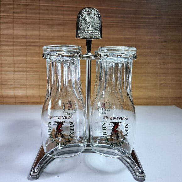 Alexander Keith's Beer Glasses and Stand Set 4 Glasses India Pale Ale - Picture 1 of 16